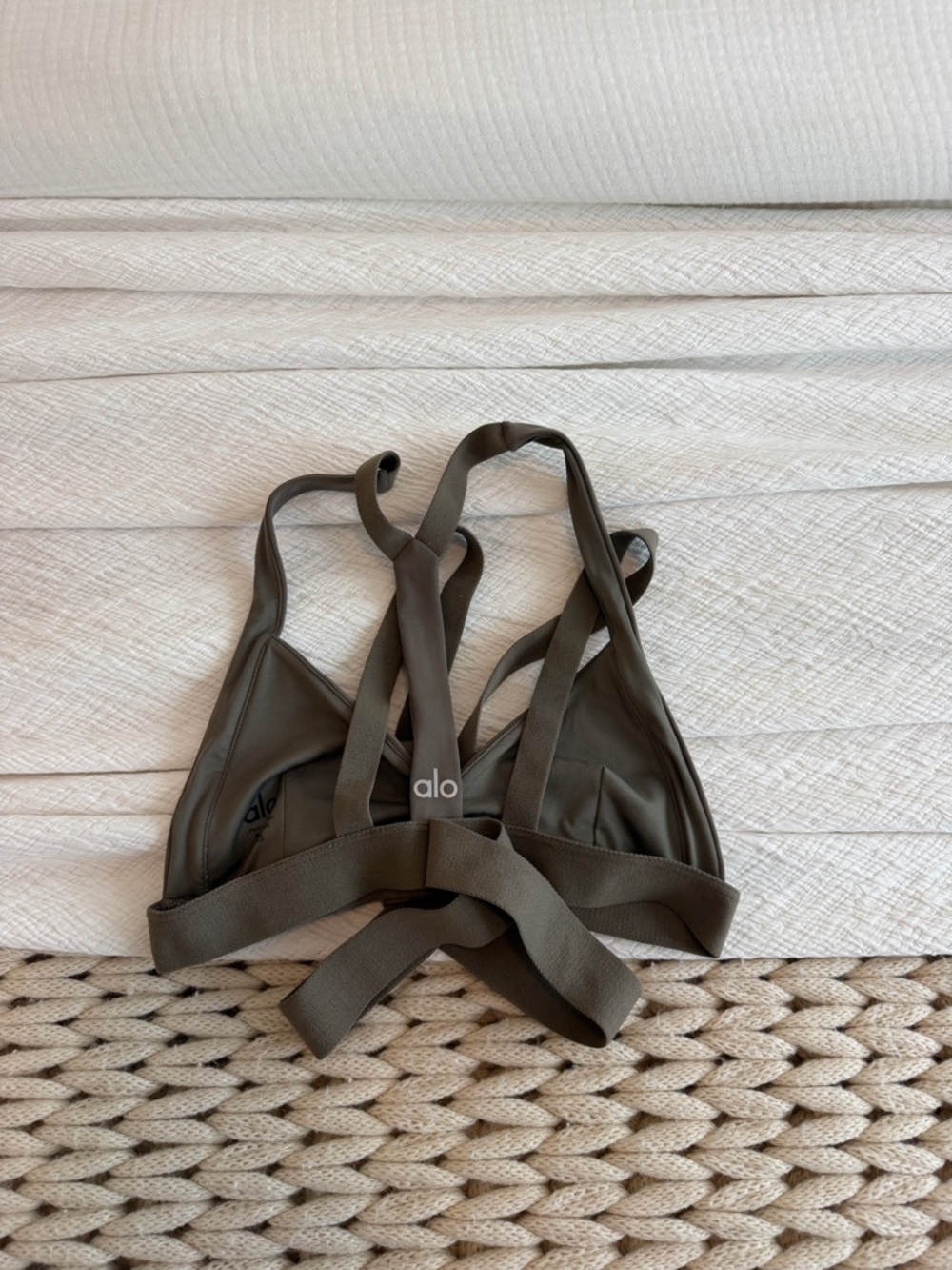 ALO Yoga Olive Strappy Sports Bralette